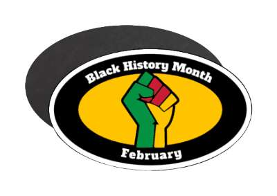 black border black history month white february colorful raised fist stickers, magnet