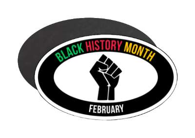 black border black history month white february stickers, magnet