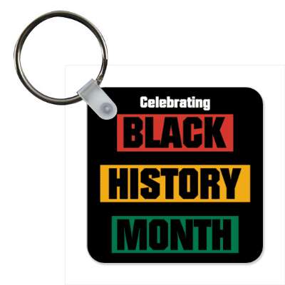 black celebrating black history month rectangles bold block stickers, magnet