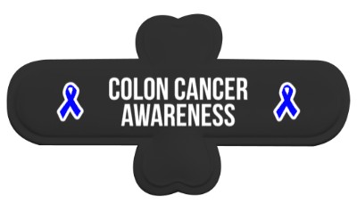black colon cancer awareness blue awareness ribbon phone stand