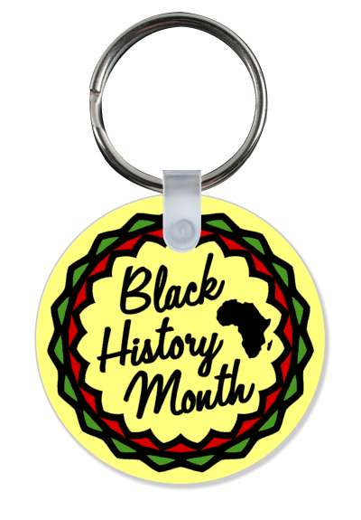 black history month cursive fancy africa circle border stickers, magnet