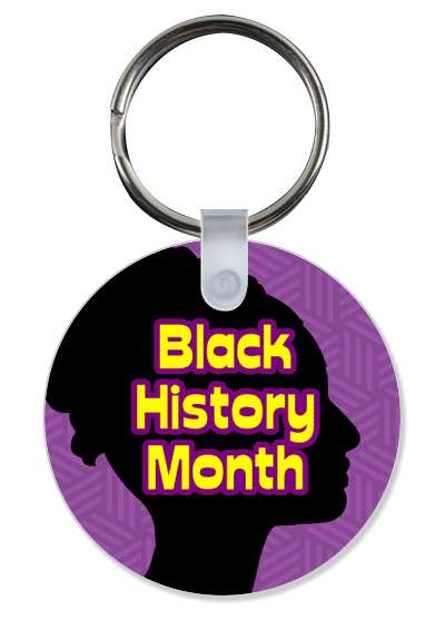black history month side view woman silhouette purple yellow black stickers, magnet