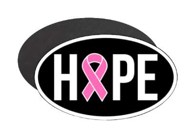 black hope pink breast cancer awareness ribbon stickers, magnet