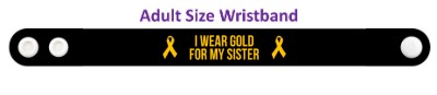 black i wear gold for my sister childhood cancer awareness wristband