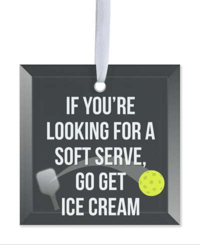black if youre looking for a soft serve go get ice cream ball paddle pickleball stickers, magnet