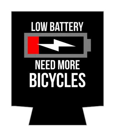 black low battery need more bicycles fan recharge stickers, magnet