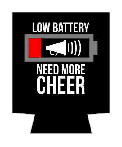 black low battery need more cheer fan recharge cheerleading stickers, magnet