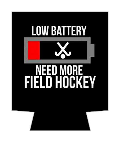 black low battery need more field hockey fan recharge crossed sticks stickers, magnet
