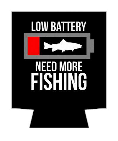 black low battery need more fishing fan recharge fish stickers, magnet