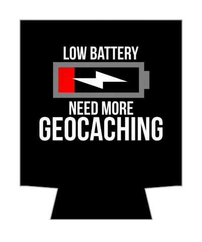 black low battery need more geocaching stickers, magnet