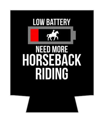 black low battery need more horseback riding recharge stickers, magnet