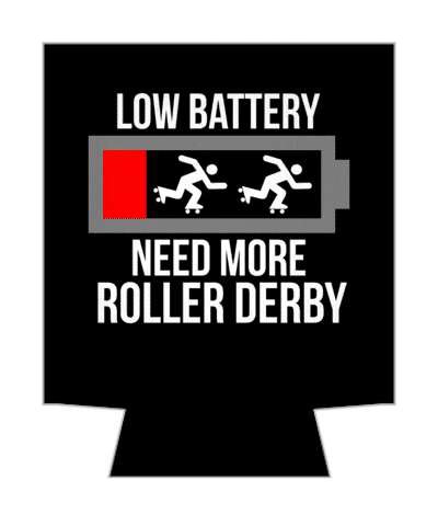 black low battery need more roller derby recharge fan stickers, magnet