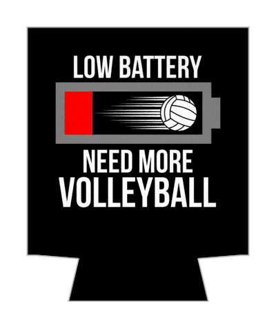 black low battery need more volleyball recharge sports fan stickers, magnet
