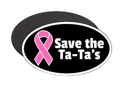 black pink awareness ribbon cancer breast save the tatas stickers, magnet