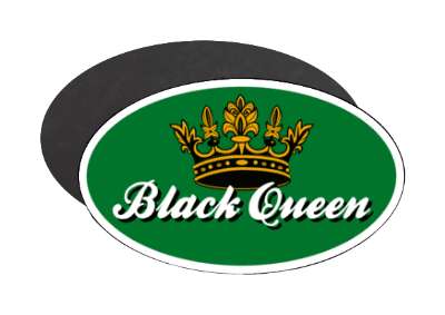 black queen green crown oval stickers, magnet