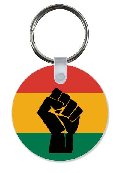 black raised fist symbol freedom flag colors pan african stickers, magnet