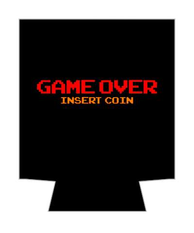 black red orange game over insert coin arcade screen stickers, magnet