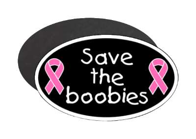 black save the boobies pink breast cancer awareness ribbons stickers, magnet