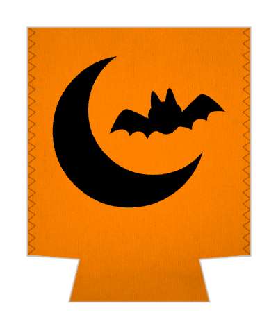 black silhouette orange moon bat stickers, magnet