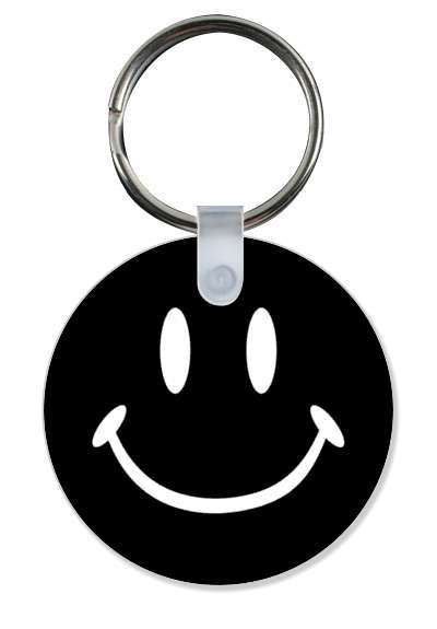 black smiley emoji smile face classic stickers, magnet