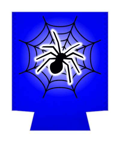 black spider web silhouette blue stickers, magnet