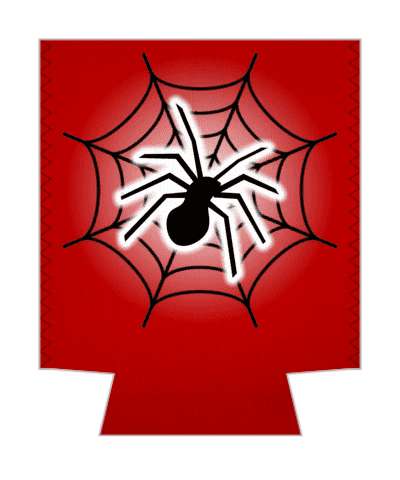 black spider web silhouette deep red stickers, magnet