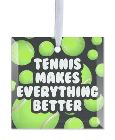 black tennis balls tennis makes everything better stickers, magnet