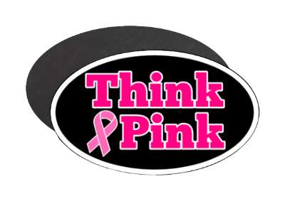 black think pink slogan breast cancer awareness ribbon stickers, magnet