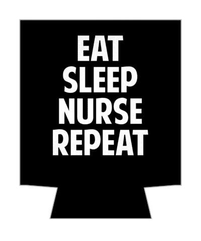 black white eat sleep nurse repeat stickers, magnet