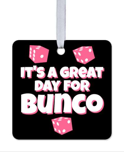 black white its a great day for bunco pink dice stickers, magnet