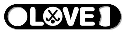 black white love field hockey sticks and ball stickers, magnet