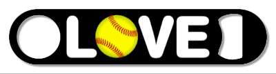 black white love softball fan stickers, magnet