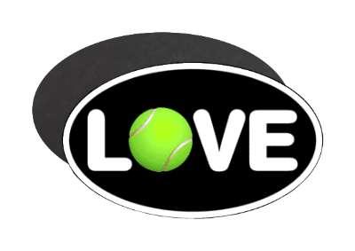 black white love tennis tennisball stickers, magnet