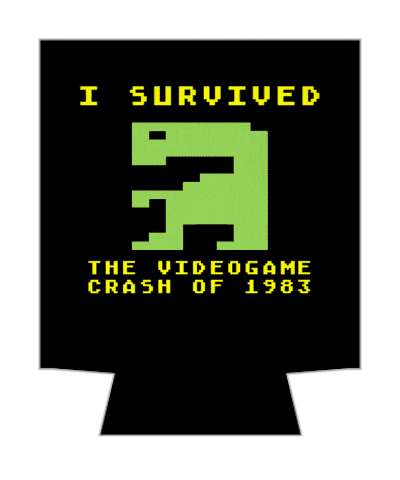 black yellow et i survived the videogame crash of 1983 stickers, magnet