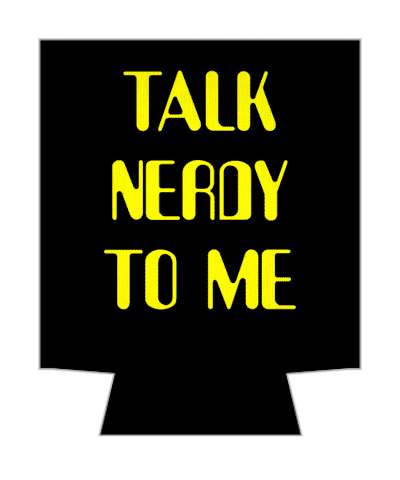 black yellow talk nerdy to me stickers, magnet