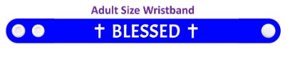 blessed blue two crosses wristband