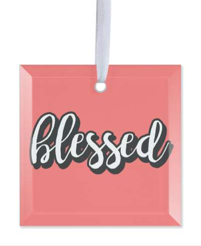 blessed christian cursive light red stickers, magnet