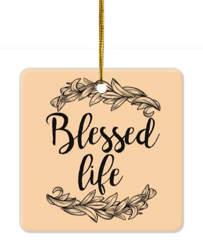 blessed life classic fancy pale orange stickers, magnet