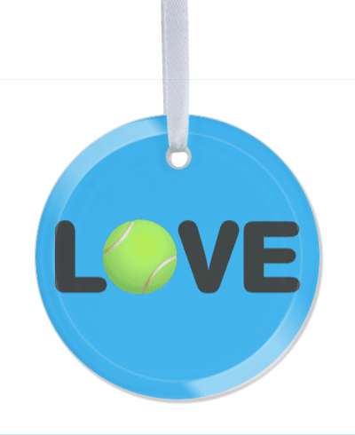 blue black love tennis ball stickers, magnet