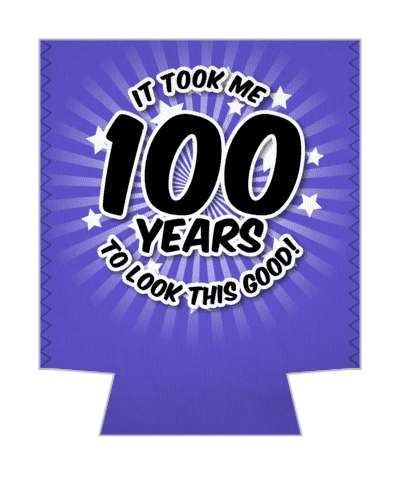 blue burst it took me 100 years to look this good 100th birthday stickers, magnet