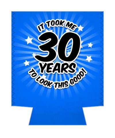 blue burst it took me 30 years to look this good 30th birthday stickers, magnet