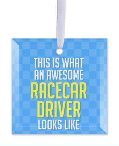 blue checker pattern this is what an awesome racecar driver looks like stickers, magnet