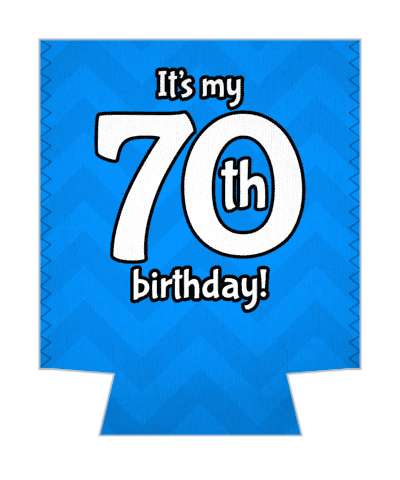 blue chevron its my 70th birthday stickers, magnet