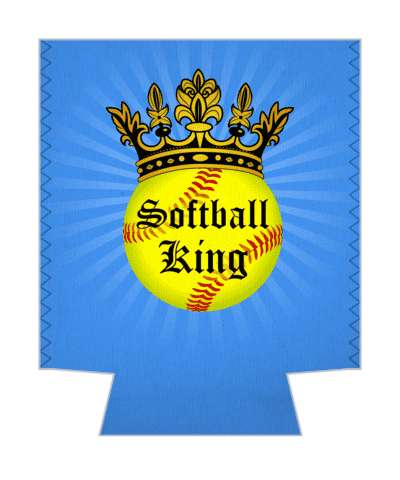 blue crown rays softball king ball stickers, magnet
