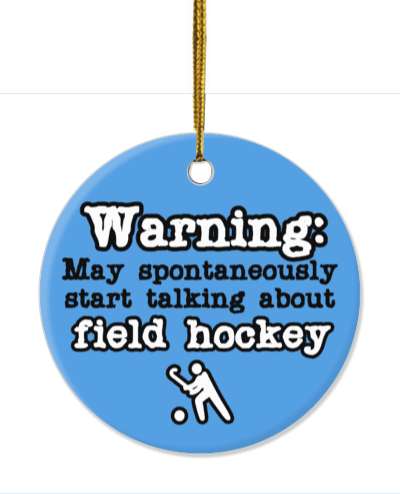 blue danger symbol warning may spontaneously start talking about field hockey stickers, magnet