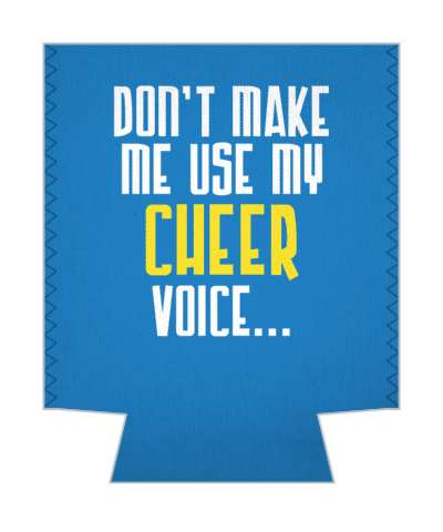 blue dont make me use my cheer voice cheerleader humor stickers, magnet