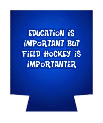 blue education is important but field hockey is importanter funny stickers, magnet
