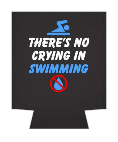blue grey theres no crying in swimming red slash tear stickers, magnet