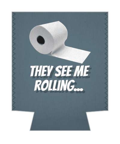 blue grey they see me rolling toilet paper roll stickers, magnet
