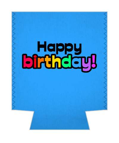 blue happy birthday colorful multicolor stickers, magnet